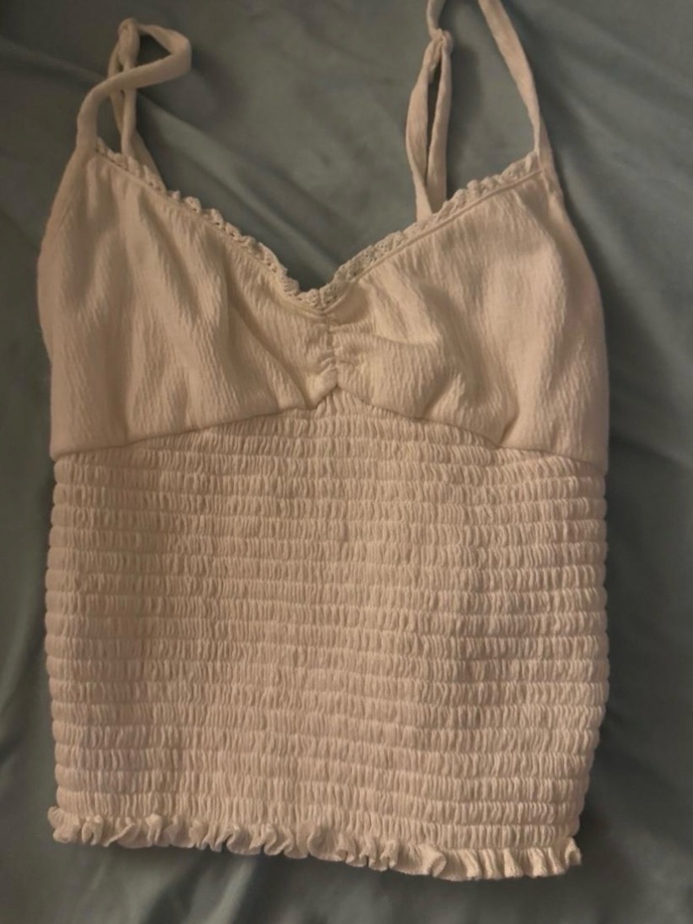 No Boundaries Cream Smocked Cami Tank Top